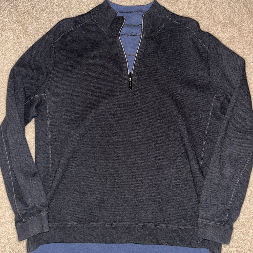 Tommy Bahama Men's Charcoal Zip-Up Sweater